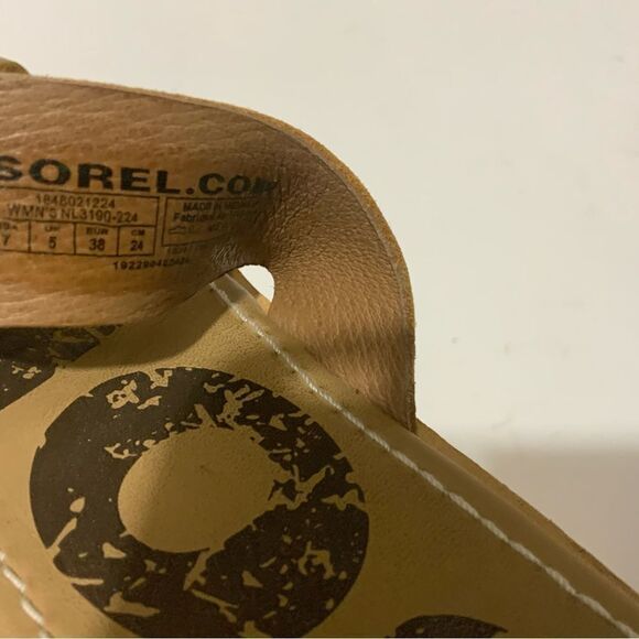 Sorel Ella Slide Sandal Camel Brown Women’s Size 7/38 - Picture 7 of 8